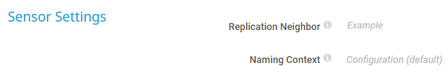Sensor Settings Sensor Settings