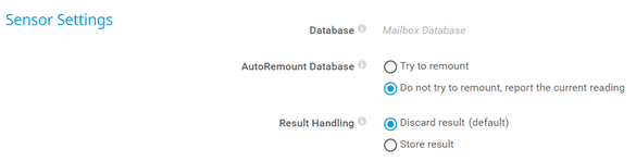 Sensor Settings Sensor Settings