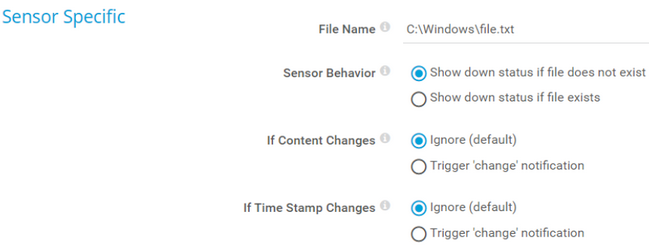 Sensor Specific Sensor Specific